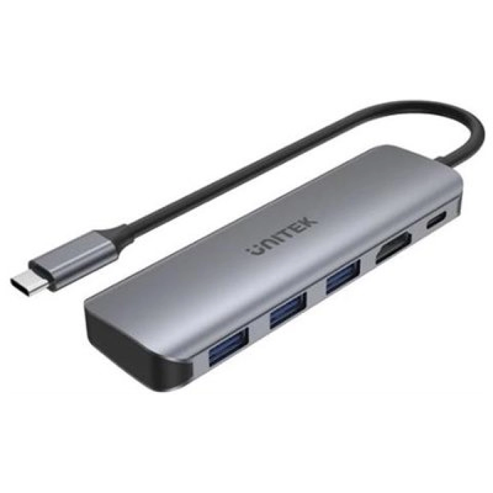 Cáp chuyển TYPE-C sang 3 USB 3.0 + HDMI + PD 100W Unitek H1107E
