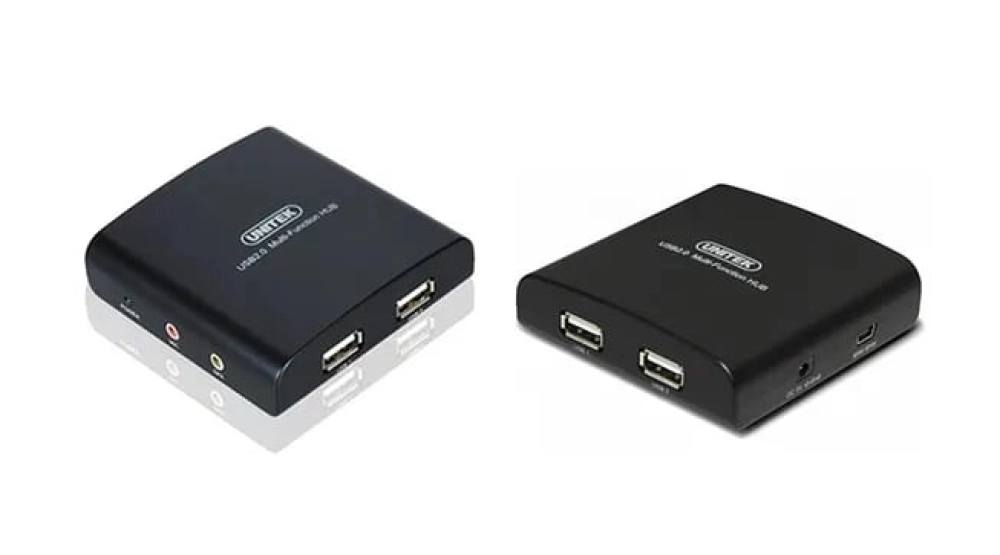 Hub USB 2.0 2 Ports + 2 PS2 + MIC-SPK Unitek Y-2091