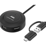 Bộ chia USB dài 4 cồng USB 2.0 Ugreen 20295 có đèn LED màu đen CR106