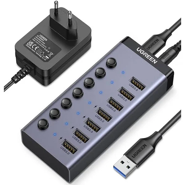 Hub USB 3.0 7 cổng Ugreen với cáp đực USB-B sang USB 3.0 EU 90305