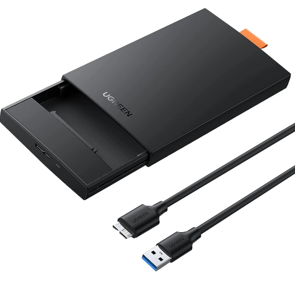 Vỏ ổ cứng SATA 2,5 inch UGREEN với cáp Micro USB to USB-A (Xám nhạt)