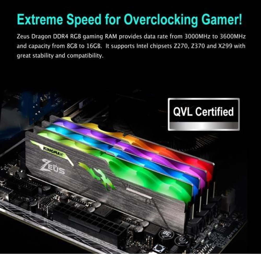 Ram Kingmax 16G DDR4 bus 3600Mhz ZEUS RGB 