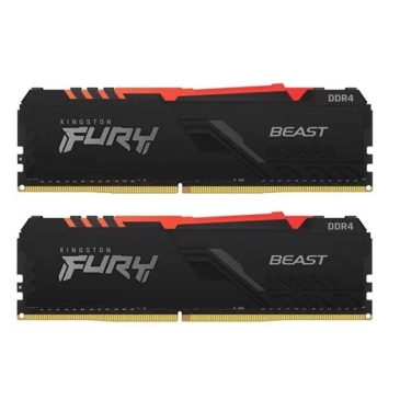 Ram PC Kingston HyperX Fury Beast RGB 64GB (KF432C16BBA/32) (2x32GB, DDR4, 3200MHz)