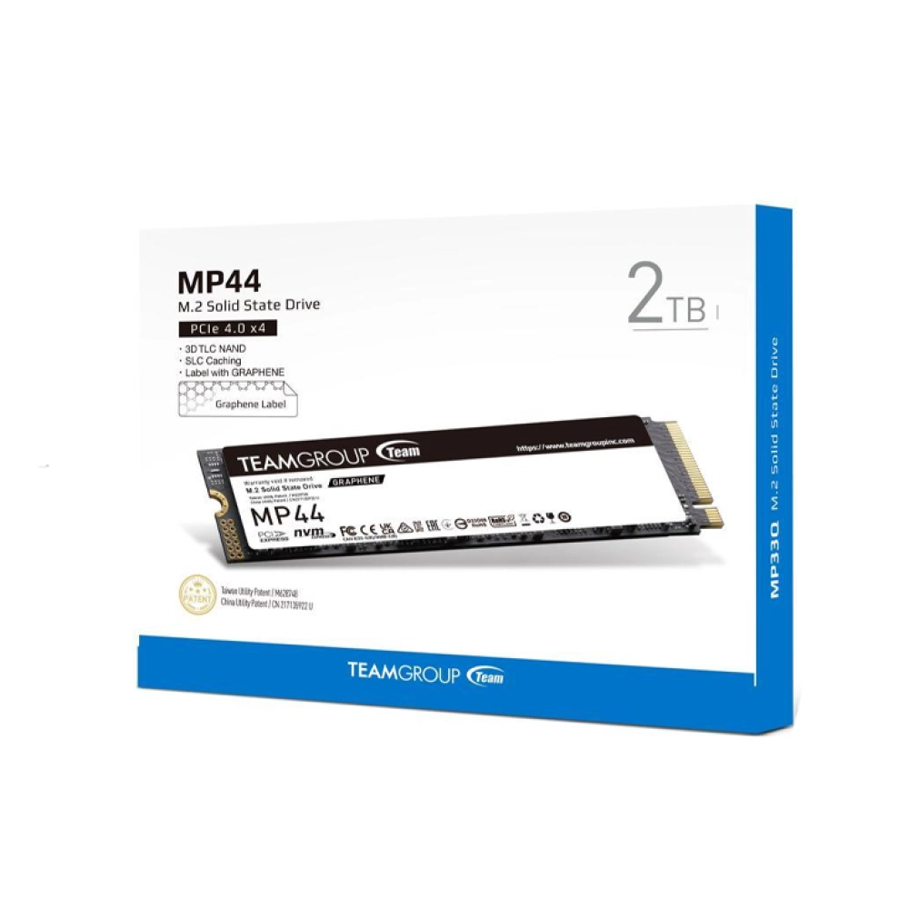 TeamGroup MP44 2TB M.2 PCIe 4.0 NVMe Gen4x4 (Read 7,400 MB/s - Write 6,400 MB/s)