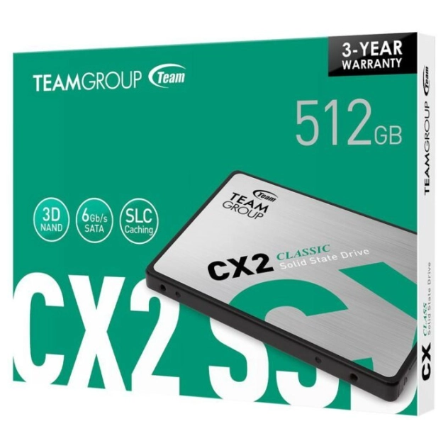 Ổ cứng SSD TeamGroup CX2 Sata III 512GB (T253X6512G0C101)