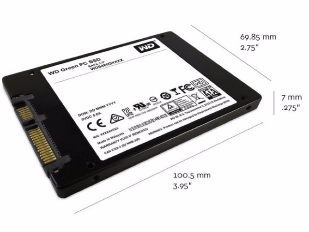 Ổ Cứng SSD 240G Western Green | Sata III, 2.5 inch, WDS240G3G0A