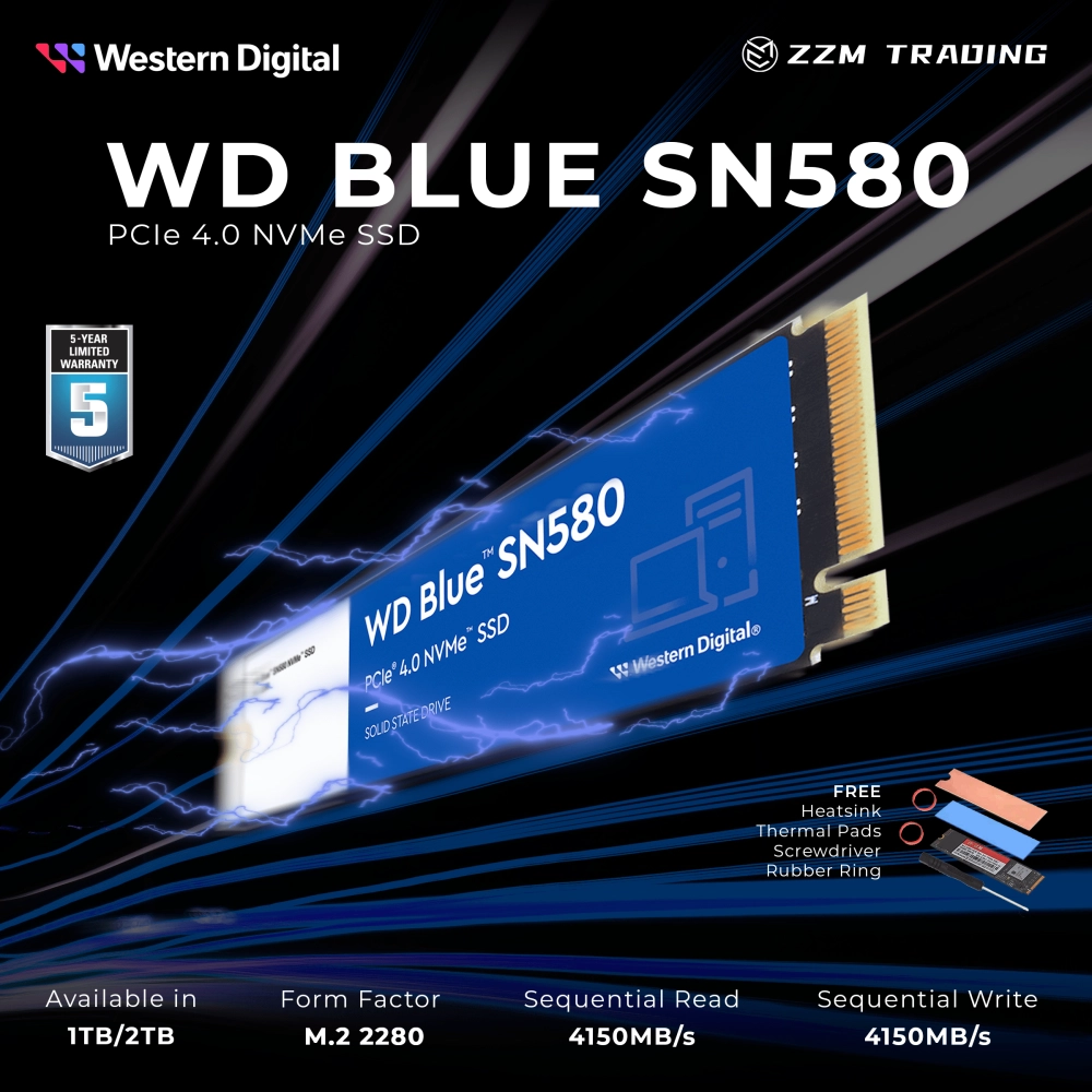 Ổ cứng SSD WD Blue 1TB SN580 M2 PCIE Gen 4x4