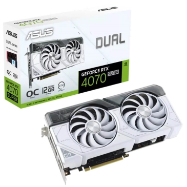 Card màn hình VGA ASUS Dual GeForce RTX 4070 Super White OC Edition 12GB GDDR6X (DUAL-RTX4070S-O12G-WHITE)