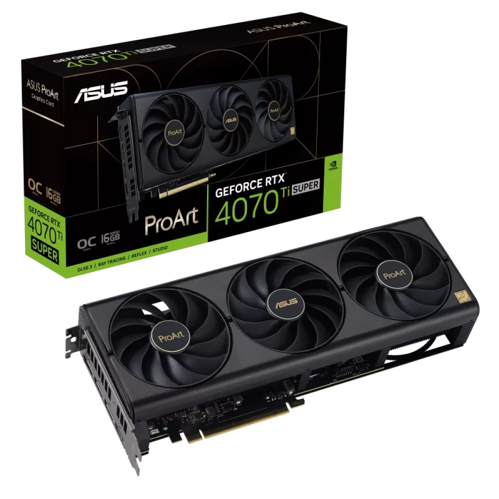 Card màn hình VGA ASUS ProArt GeForce RTX 4070 Ti SUPER 16GB GDDR6X OC Edition (ROART-RTX4070TIS-O16G)