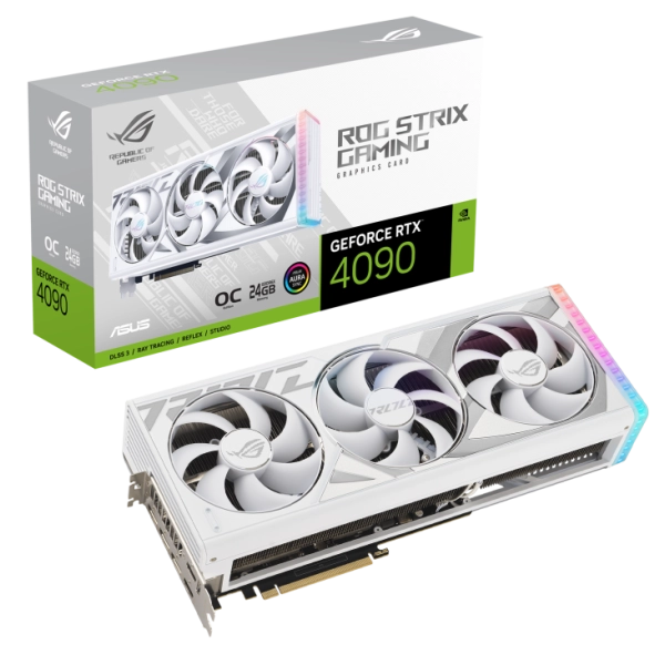 Card màn hình VGA ASUS ROG Strix GeForce RTX 4090 24GB GDDR6X White OC Edition (ROG-STRIX-RTX4090-O24G-WHITE)