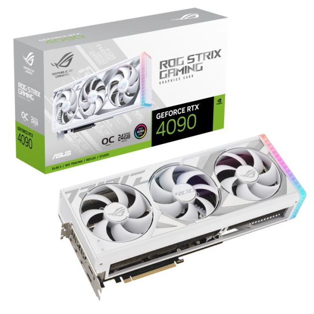 Card màn hình VGA ASUS ROG Strix GeForce RTX 4090 24GB GDDR6X White OC Edition (ROG-STRIX-RTX4090-O24G-WHITE)