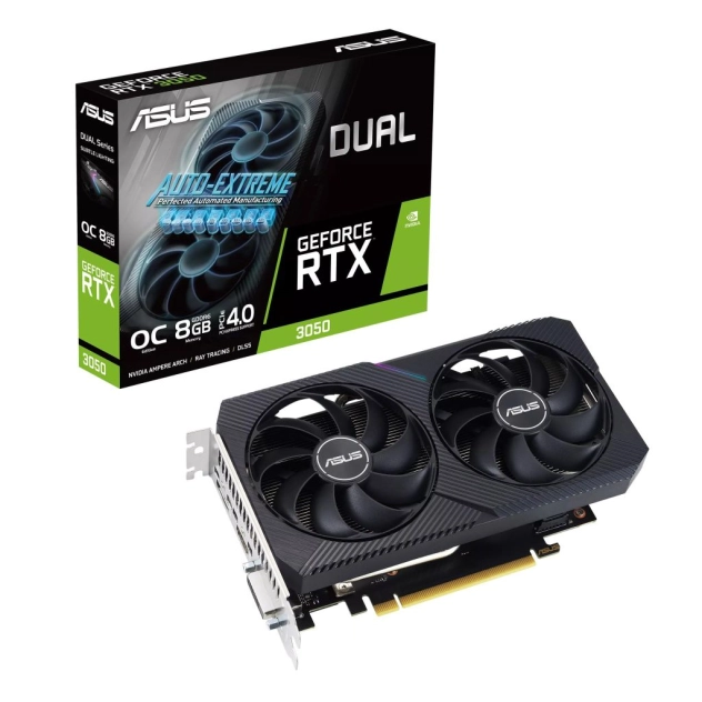 VGA Asus RTX 3050 Dual 8GB GDDR6 2 Fan V2 (DUAL-RTX3050-8G-V2)