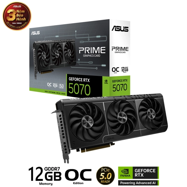 Card màn hình VGA ASUS PRIME GeForce RTX™ 5070 12GB GDDR7 OC Edition