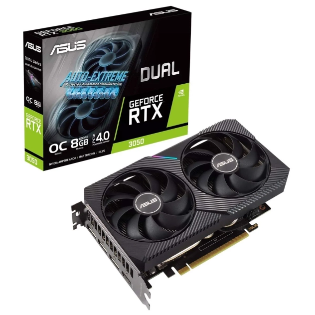 VGA Asus RTX 3050 8GB GDDR6 Dual OC Edition (DUAL-RTX 3050-O8GB)