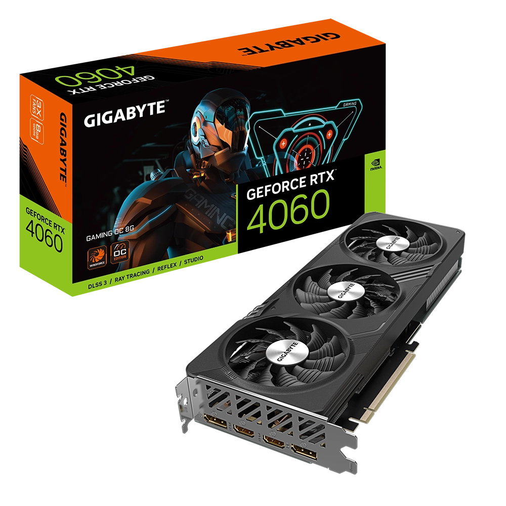 Card màn hình VGA GIGABYTE GeForce RTX 4060 GAMING OC 8GB (GV-N4060GAMING OC-8GD)