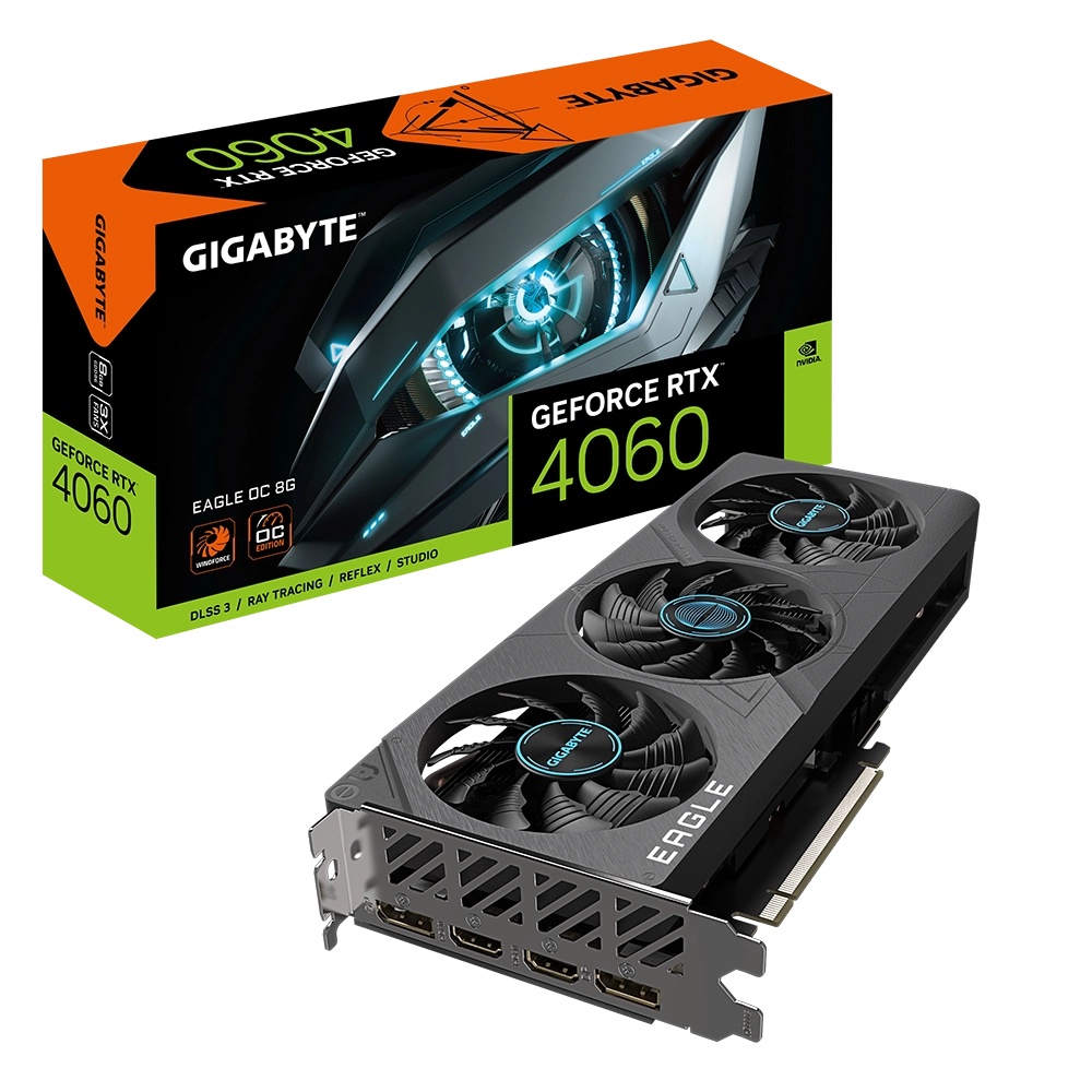 Card màn hình VGA GIGABYTE GeForce RTX 4060 EAGLE OC 8GB (GV-N4060EAGLE OC-8GD)