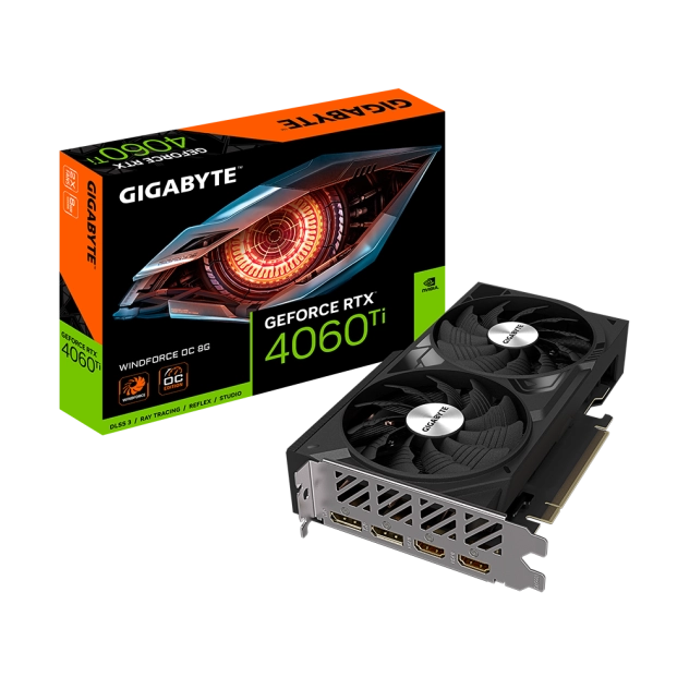 Card màn hình VGA Gigabyte GeForce RTX 4060 Ti WindForce OC 8G (GV-N406TWF2OC-8GD)