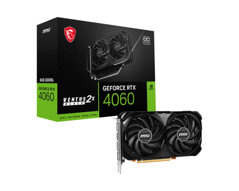 Card màn hình VGA MSI GeForce RTX 4060 VENTUS 2X BLACK 8GB OC
