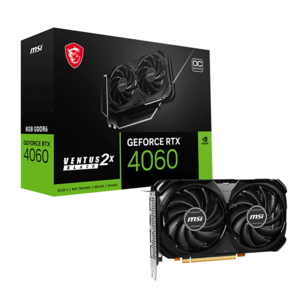 Card màn hình VGA MSI GeForce RTX 4060 VENTUS 2X BLACK 8GB OC