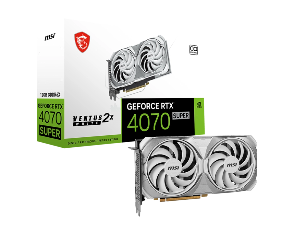 Card màn hình VGA MSI GeForce RTX 4070 Super Ventus 2X White OC 12G GDDR6X