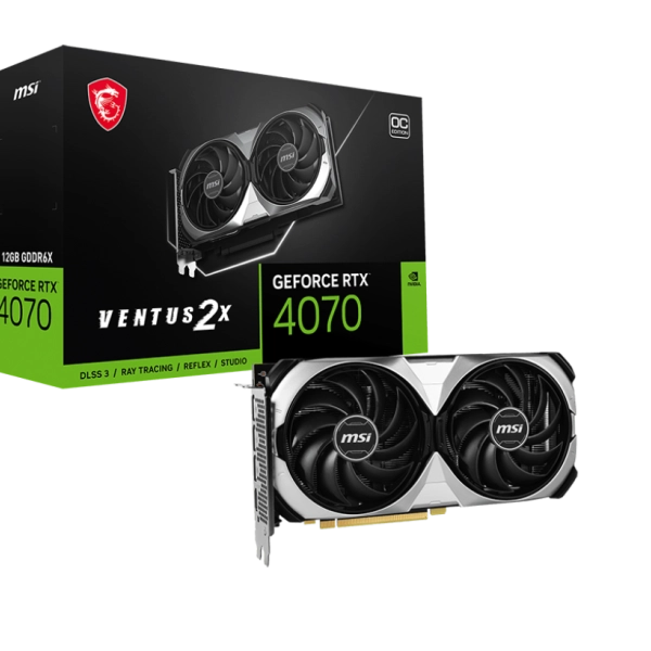 Card màn hình VGA MSI Geforce RTX4070 Ventus 2X OC 12GB GDDR6X 2 Fan