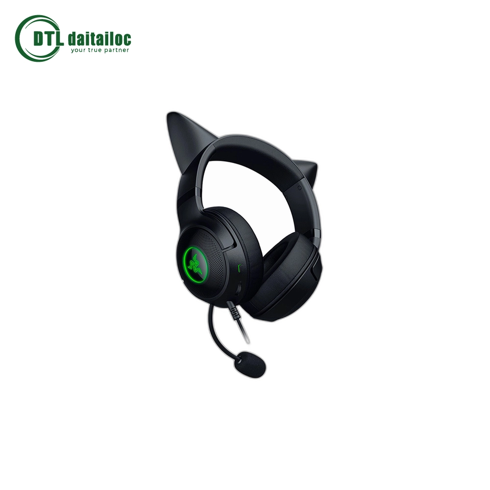 Tai nghe có dây có khung choàng đầu Razer Kraken Kitty V2 - Black