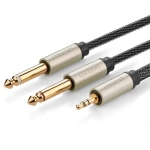 Cáp audio (âm thanh) 3.5mm ra 2 đầu 6.5mm dài 5M mạ vàng (AV126) Ugreen 10619