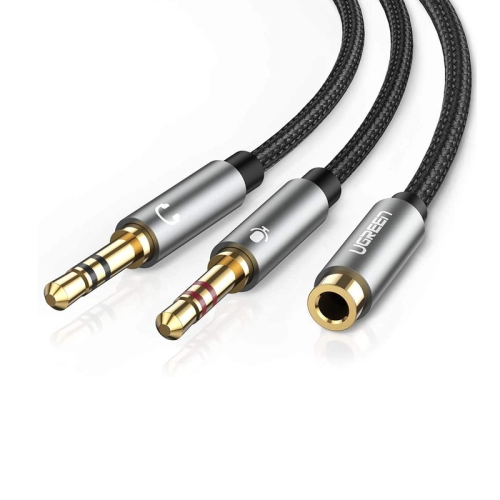 Cáp Audio (âm thanh) 3,5mm âm ra 2 đầu 3,5mm 1 Mic 1 loa (AV140) Ugreen 20899