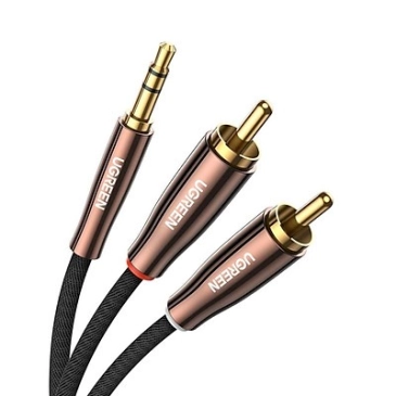 Cáp audio (âm thanh) 3.5mm ra 2 RCA (hoa sen) dài 5M (AV170) Ugreen 80849