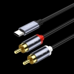 CÁP CHUYỂN TYPE C RA 2 ĐẦU BÔNG SEN (RCA) DÀI 1.5M VEGGIEG  V-A621  