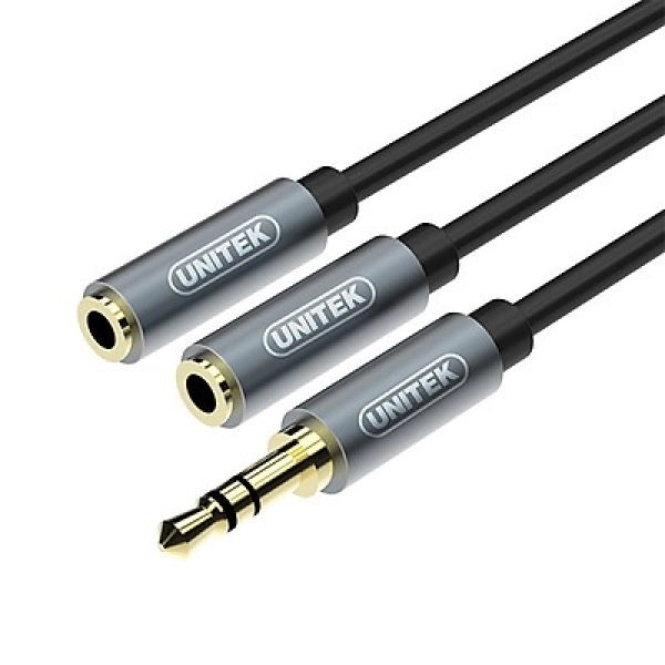 Cáp Loa Audio 3.5mm 1 ra 2 (0.2M) Unitek Y-C 956ABK