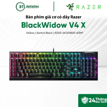 Bàn phím cơ có dây Razer BlackWidow V4 X - Yellow Switch Black RZ03-04701800-R3M1
