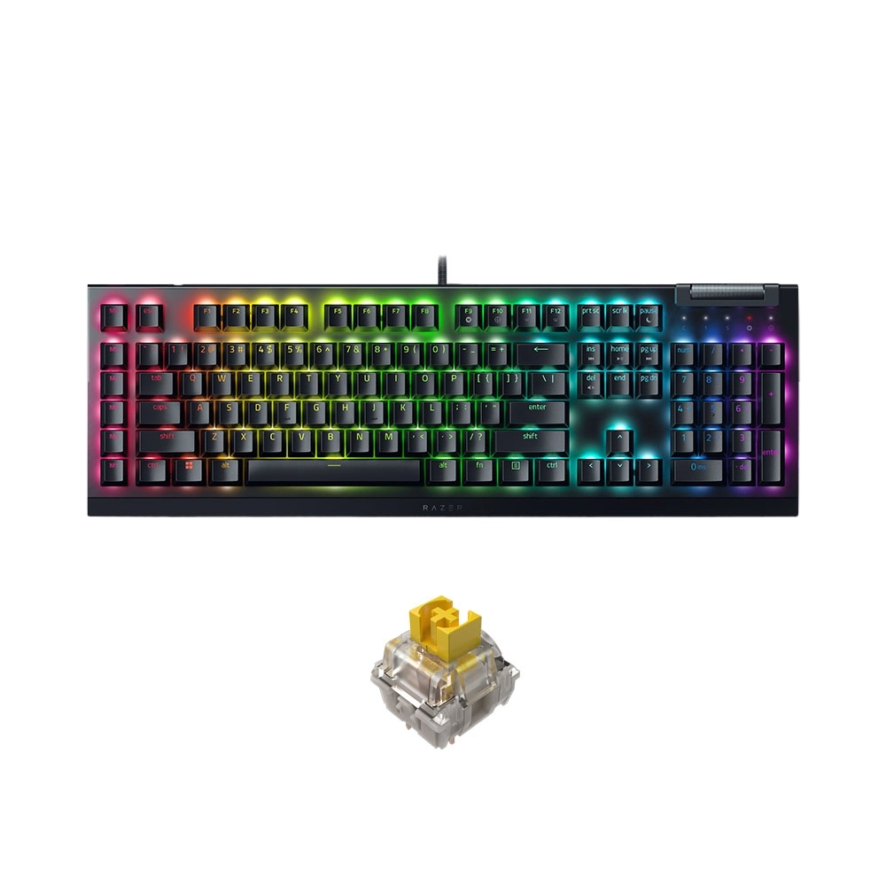 Bàn phím cơ có dây Razer BlackWidow V4 X - Yellow Switch Black RZ03-04701800-R3M1