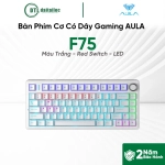 Bàn Phím Cơ Có Dây Gaming AULA F75 - F7512 Màu Trắng Red Switch LED