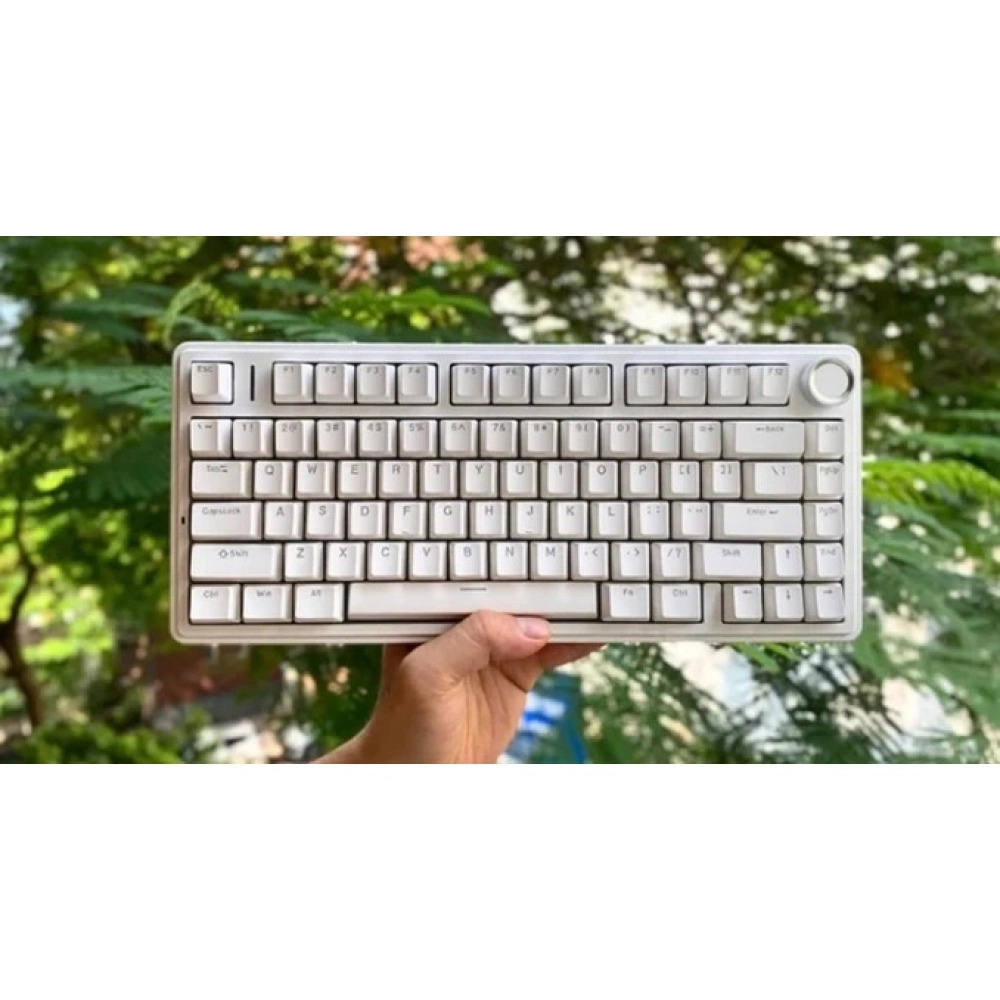 Bàn Phím Cơ Có Dây Gaming AULA F75 - F7512 Màu Trắng Red Switch LED