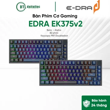 Bàn Phím Cơ Có Dây Gaming E-Dra EK375V2 Beta (Blue+Black)
