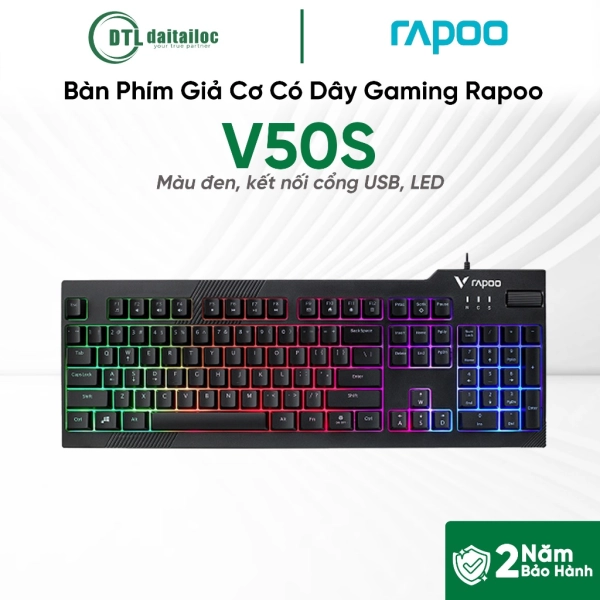 Bàn Phím Giả Cơ Có Dây Gaming Rapoo V50S LED