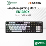 Bàn Phím Cơ Có Dây Gaming Dare-u EK1280X Black Grey Blue Switch Led