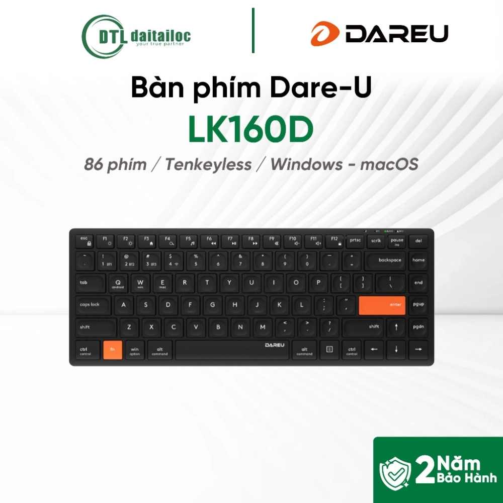 Bàn phím không dây bluetooth Dare-u LK160D