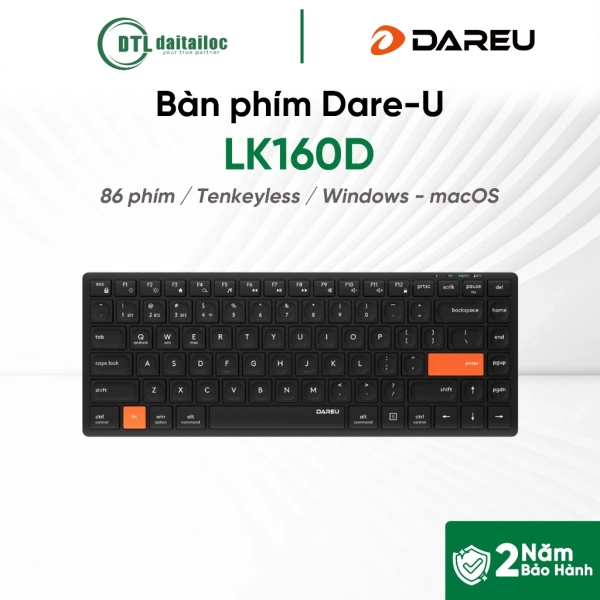 Bàn phím không dây bluetooth Dare-u LK160D