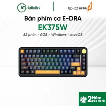 Bàn phím cơ không dây gaming 3 Mode E-dra EK375W