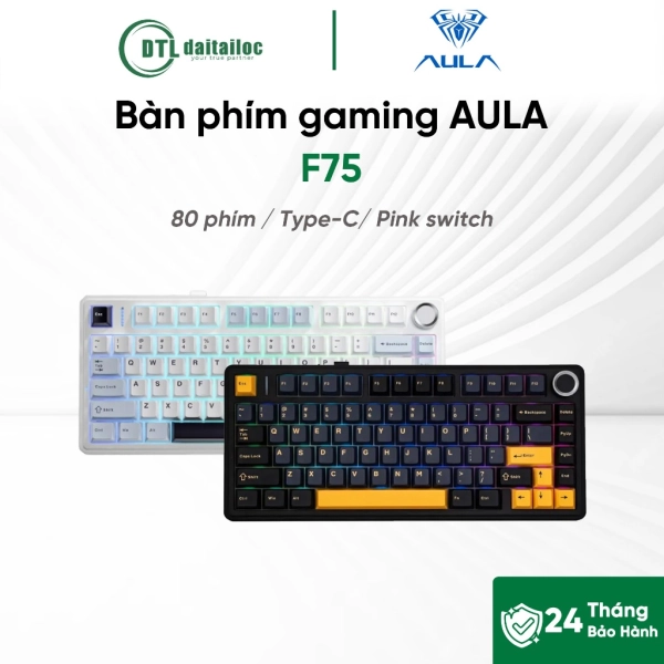 Bàn Phím Cơ Có Dây Gaming AULA F75 - F7528 / F7529 Pink switch Led