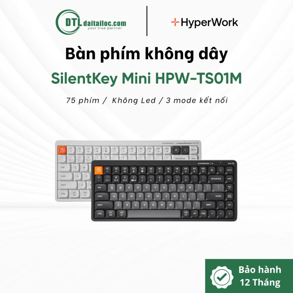 Bàn phím không dây HyperWork SilentKey Mini HPW-TS01M