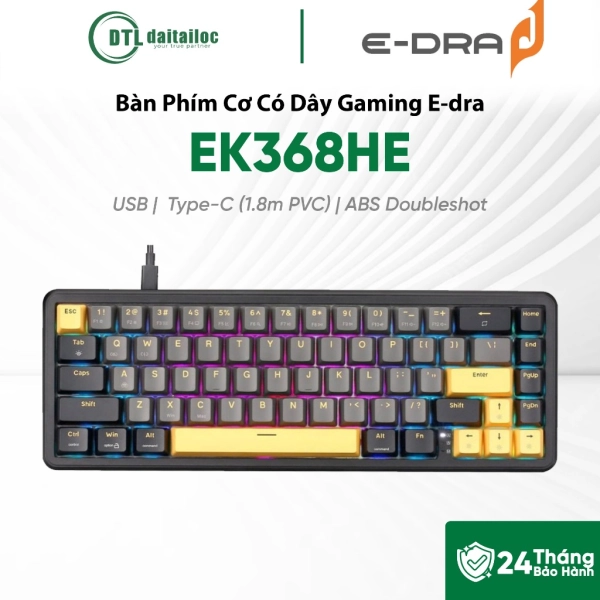 Bàn phím cơ có dây gaming E-dra EK368HE (Magnet Switch Keyboard)