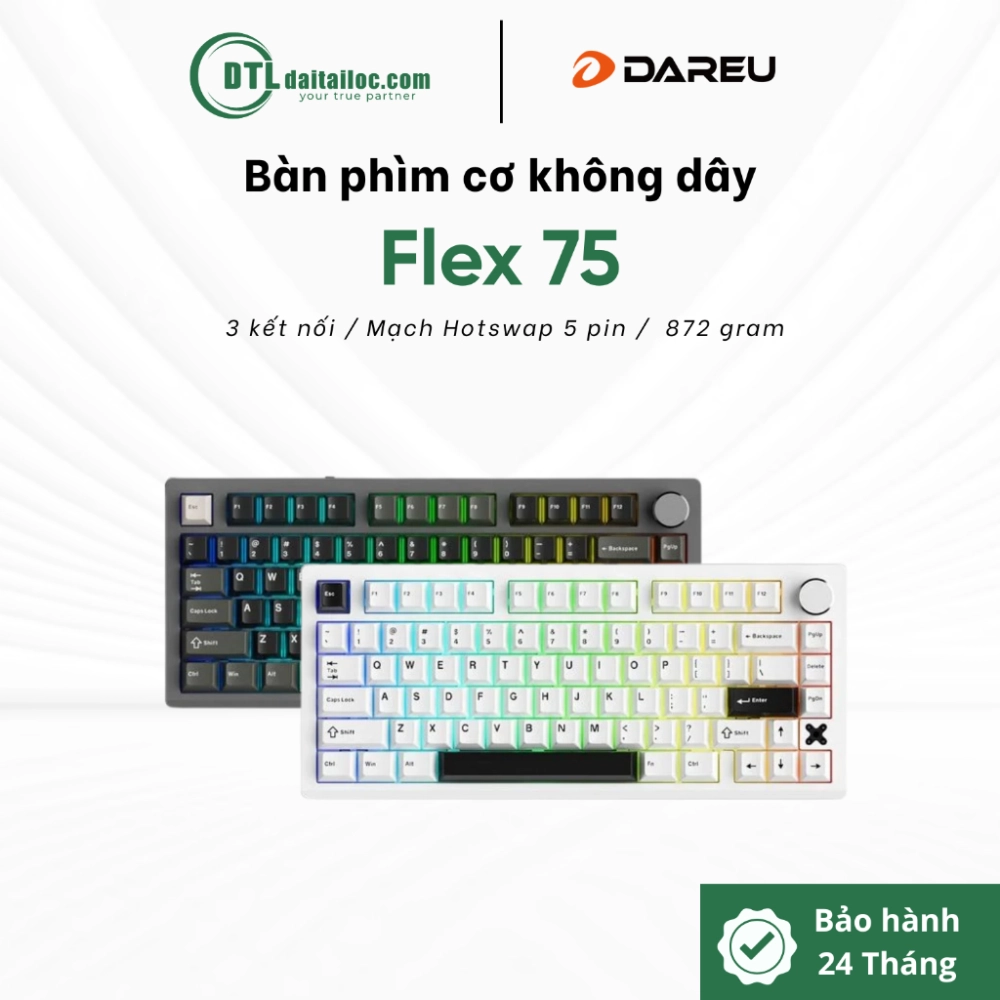 Bàn phím cơ không dây gaming Dare-u Flex 75 tri-mode Pegasus Switch