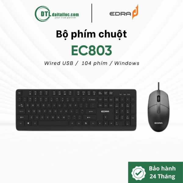 Bộ phím chuột có dây E-dra EC803