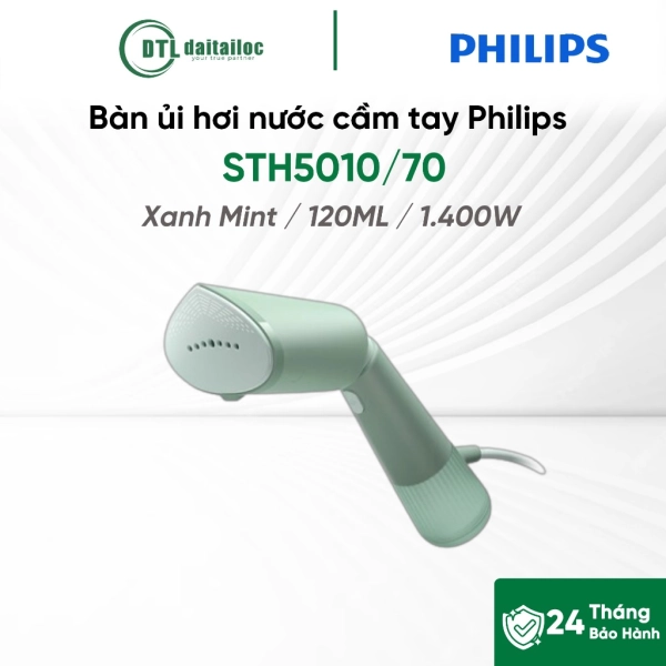 Bàn ủi hơi nước cầm tay Philips STH5010/70 màu xanh ngọc 120ML