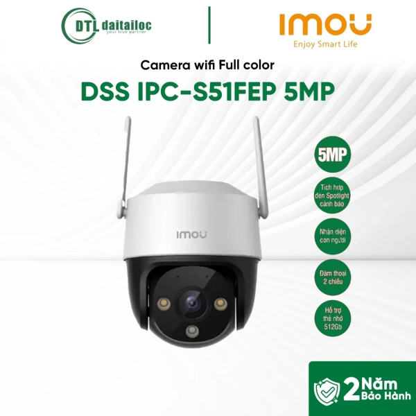 Camera iMOU DSS IPC-S51FEP (5MP, XOAY, NGOÀI TRỜI, CÓ ĐÀM THOẠI)