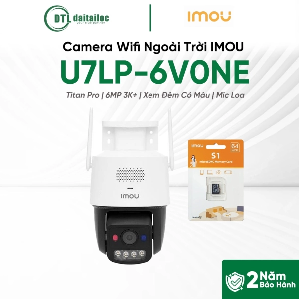 Camera Wifi Imou IPC-U7LP-6V0NE Titan Pro (6MP 3K+/Hỗ trợ PoE/Xem đêm có màu)