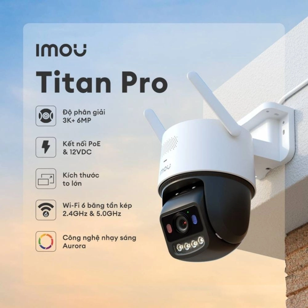 Camera Wifi Imou IPC-U7LP-6V0NE Titan Pro (6MP 3K+/Hỗ trợ PoE/Xem đêm có màu)